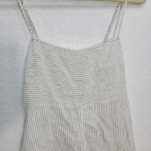 Madewell Striped Empire-Waist Midi Dress in 100% Linen NV470 Size M - Picture 6 of 10